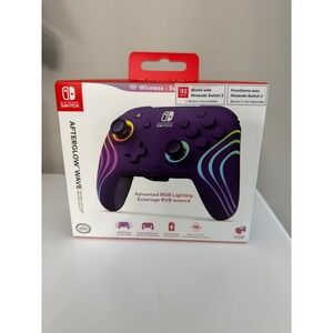PDP Afterglow Wave Wireless Controller Nintendo Switch Purple RGB NWT